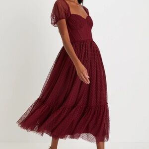 Elegant Burgundy Dress